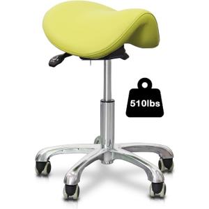 Saddle Stool Tilting Ergonomic Swivel Stool Chair with Hydraulic Lifting Height Adjustable Rolling Stool for Office Desk Clinic Dentist Spa (Olive Green)