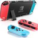 Dockable Clear Case for Nintendo Switch, FANPL Protective Case Cover for Nintendo Switch and Joy Con Controller- Crystal Clear