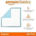 Amazon Basics Heavy Duty Absorbent Dog and Puppy Pee Pads with 5-Layer Leak-Proof Design and Quick-Dry Surface for Potty Training, Regular Size, 24 x 23 Inches, Blue & White, 20-Count