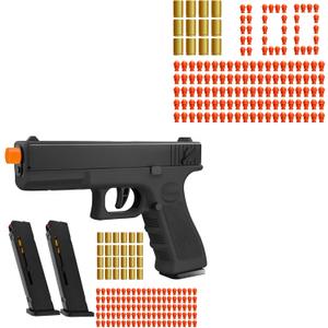 Soft Bullet Toy Gun with Shell Ejecting,Gun Fidget Toy with 200 Soft Bullets, 36 Shells and 2 Magazines,Education Toy Model,Christmas Birthday Gifts for Boys&Girls Kids Adults Age 8+(Black)