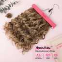 REECHO Curly Clip in Hair Extensions, 4PCS 12 inch Long Hair Extensions Clip ins Lace Weft Natural Hairpieces for Women Daily, Light Brown with Blonde Highlights