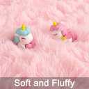 Foxmas Soft Fluffy Area Rugs for Bedroom Kids Room Plush Shaggy Nursery Rug Furry Throw Carpets for Boys Girls, College Dorm Fuzzy Rugs Living Room Home Decorate Rug, 2ft x 3ft, Pink
