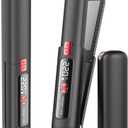 Cordless Hair Straightener and Curler 2 in 1 Mini Lightweight and Small USB Rechargeable with 4500mAh Battery 10s Fast Heating Portable Ceramic Flat Iron for Travel (Black)