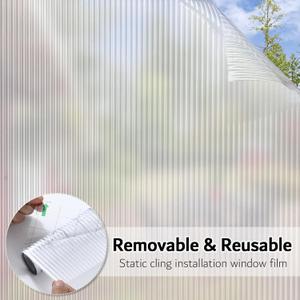 VELIMAX Reeded Glass Privacy Film, Frosted Window Vinyl, 3D Decorative Window Decals Non Adhesive for Bathroom, Living Room 23.6"x13.1 Feet
Amazon's Choice 2 Pcs