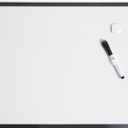 U Brands Magnetic Dry Erase Board White Board, 16" x 20", Black and Grey Frame, Includes Marker and Magnet