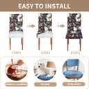 Stretch Dining Chair Covers Set of 2,Floral Print Chair Covers,Soft Removable Washable,Pet Friendly Furniture Protector,Universal Chair Slipcovers for Home, Kitchen,Ceremony Dining Room Seat