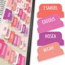 Pink Bible Tabs, 90 Large Print Bible Index Tabs for Study Bible, Laminated Easy-to-Read Label, Christian Gift for Women, Men, Kids