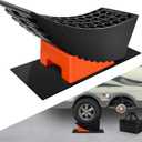 ROBLOCK Tandem Trailer Tire Change Ramp, Tire Lifts Up to 6.3", Raised Tire Change Ramp for Trailers Campers, RV Leveling Blocks with Chocks, Carry Bag, Dual Axle Tandem Wheel Aid,1 Pack