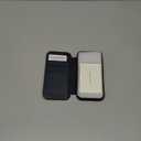 SHIELDON Slim Leather Case Wallet for iPhone 17 Pro | Wireless Charging, Flip Design, RFID Blocking Card Slot, Magnetic Closure, Shock Absorbing Cover - Dark Blue