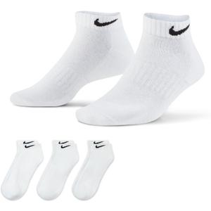 Nike Unisex Adult Everyday Cushioned Training Low Socks (3-Pack) | Mens and Womens (White, M)