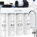 SimPure T1-100 Reverse Osmosis Water Filter, Near 0 TDS Reverse Osmosis System 7 Stage, NSF/ANSI 58 Certified, Under Sink RO Water Filtration System 100 GPD with Tank, Build in Pump, BPA Free