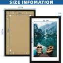 Hongkee 14x22 Picture Frame Set of 2, Rustic Black Wood Style - Display 14 x 22 Picture without Mat or 12x18 Picture with Mat, Wall Mounting Horizontal and Vertical