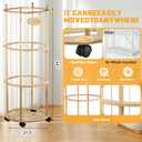 Stuffed Animal Zoo Storage Large Wooden Stuffed Animal Holder&Toy Organizer,54"Plush Storage for Kids Playroom Bedroom,with Optional Wheels or Fixed Base,Decor Display Corner Round