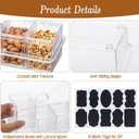 8 Pcs Ice Cream Bar Supplies, Ice Cream Toppings Bar Kit 8-cell Clear Acrylic Seasoning Spice Box with Cover Spoon and Tag, Dipping Container for Countertop, Ice Cream Sundae Toppings