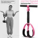 2026 Upgraded Durable Pedal Resistance Band with Handle, Thickened Latex Tubes and Soft Foam Fabric Foot Pedal, Sit Up Exercise Equipment for Abdomen, Waist, Arm, Core/ABS, Leg, Physical Therapy (1-Pink)