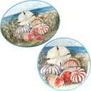 Certified International Seacoast Melamine 2 Pc Platter Set, Multicolor