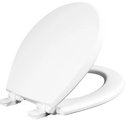 Mayfair by Bemis Cassel™ Round Enameled Wood Toilet Seat White Never Loosens Removes for Cleaning Slow-Close Adjustable