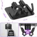 Stainless Steel Broom Holder, Heavy Duty, Rust Resistant, 4 Gripper Positions with 4 Hooks, Black
