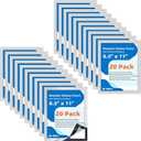 Magnetic Frames for Refrigerator, 20 Pack Double Sided Magnetic Sign Holder 8.5 x 11 for Display Picture Paper Document Flyer Page, Reusable Adhesive Frames for Walls Door Window Glass (Silver)