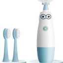 Kids Electric Toothbrush360-Degree Sonic Vibration, IPX7 Waterproof,Toddler U Shaped Toothbrush with 2 Soft Brush Head,Cute Owl Design Baby Toothbrush for Ages 813Blue