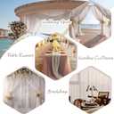 PARTISKY 10ftx7ft Taupe Chiffon Backdrop Curtains, Wrinkle-Free Sheer Fabric Photo Drapes for Wedding Ceremony Arch Birthday Baby Shower Photography Stage Decor 5ft x 7ft, 2 Panel