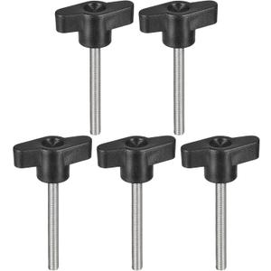 uxcell 5Pcs Clamping Screw Knob, M5 x 50mm Metric 304 Stainless Steel T Shaped Thumb Screws Handle for Quick Remove Hand Tightening Knob Replacement