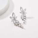 SWEETV Marquise Cubic Zirconia Bridal Earrings, Elegant Wedding Earrings for Brides Bridesmaids, Crystal Formal Drop Earrings for Women Jewelry Gifts