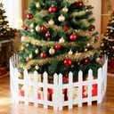 6 Pack Wooden Christmas Tree Fence, Extra Height 16 Christmas Tree Gate, White Fence for Cat, Small Dog, Suit for New Year Decoration