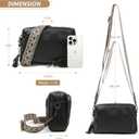 Womens Crossbody Purses,Vegan Leather Medium Cross Body Purses Bag for women,Crossbody Messenger Bag Built in Wallet (Black)