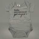 BIBIBLISSBABY Pregnancy Announcement for Grandparents Gift, Little Answered Prayer Infant Reveal Ideas, Newborn Pregnancy Announcement Outfit (0-3month, Storm)