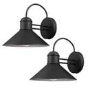 GLOBE Electric 44165 1-Light Outdoor Wall Sconce, 2-Pack, Black Finish, Weather Resistant, Exterior Lighting for House, Back Porch Lights, Front Patio Décor, Garage Fixture, Vintage
