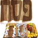 Passover Seder Plate 15.7x11.8x0.8 Inch Acacia Wood Serving Dish Pesach Decorative Charcuterie Board Tableware for Jewish Dinner Passover Supplies