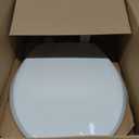 Mayfair Cassel Slow Close Toilet Seat, Easy Clean, Non Slip Premium Wood Seat, Easy Install, Made in USA, Round, White