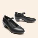 DREAM PAIRS Mary Jane Shoes Women Low Chunky Heels Closed Toe Pumps Comfortable Work Business Dress Shoes (6.5, Black)