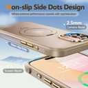 O3 Mag-Stand Designed for iPhone 17 Case with 360 Spin Stand, [Compatible with MagSafe][Super Skin Feeling] Translucent Matte Magnetic Slim Phone Case 6.3 inch, Desert Gold