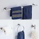Chrome Bathroom Hardware Set 5 Piece with Towel Racks for Bathroom, SUS304 Stainless Steel Bath Towel Bar Set, 24 Inch Wall Mounted Accessories Kit