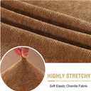 H.VERSAILTEX Stretch Mixed-Color Chenille Couch Cover Furniture Protector Seat Cushion Sofa Cover Non-Slip Couch Covers for Sofa Pets with Elastic Bottom (2 Piece Loveseat Cushion Covers, Caramel)