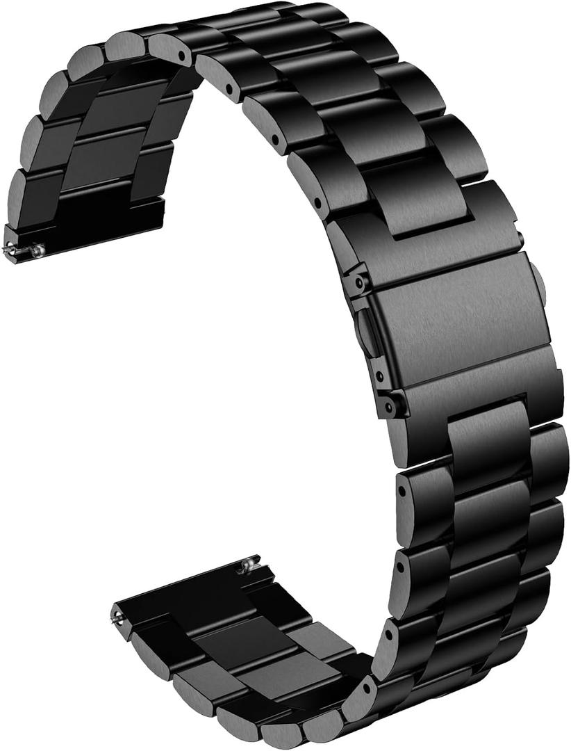 Fit for Casio MDV106-1AV / MTP-VD01 Watch Bands for Men, 22mm Stainless Steel Quickly Release Replacement Strap Wristbands for Casio MDV-106 Series (Black)