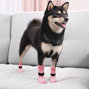 EXPAWLORER Anti Slip Dog Socks to Prevent Licking Paws - Dog Shoes for Hot Pavement, Dog Boots & Paw Protectors, Dog Booties for Hardwood Floors, Small Medium Large Senior Dogs 2 Piece