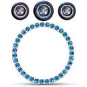 Bling Car Decor Crystal Rhinestone Car Bling Ring Emblem Sticker, Bling Car Accessories for Auto Start Engine Ignition Button Key & Knobs, Bling for Car Interior, Unique Gift for Women (Blue)