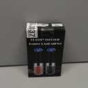 XinXu Gravity Electric Pepper and Salt Grinder Set, Adjustable Coarseness, Battery Powered with LED Light, One Hand Automatic Operation, Black -2 Pack (2.5 x 2.5 x 7.9 inches)