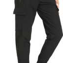 Kcutteyg Womens Water Resistant Hiking Pants with Pockets Quick Dry Soft Athletic Workout Joggers Pants for Camping Travel (Medium, Dark Black)