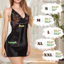 Famstar Lingerie for Women Babydoll Chemise Sexy Lingerie Sets Nightgown Dress Sleepwear Teddy Outfits for Women Black