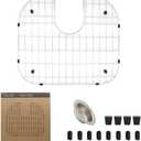 YORZSDI Kitchen Sink Grid 18-7/8" x 16-3/4" - Heavy Duty Kitchen Sink Protector with Built-in Strainer & Rear Drain, Non-Slip Rubber Feet & Scratch Resistant Bottom Guard