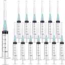 100 Pack 5ml 21Ga 1.5 Inch Disposable Syringe with Needle,5cc Luer Lock Syringes for Scientific Lab Use, Individual Wrapped