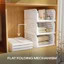 Happer Clothes Organizer for Wardrobe Foldable & Stackable Closet Organizer, 4 Piece, White Stacky 4, Pack of 4