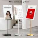 Heavy Duty Multi-angle Adjustable Metal Painting Easel Stand,Sign Holder Stand,Poster Stand with Round Base- Outdoor Floor Standing Indoor Display Holder(Silver)