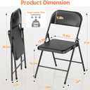 4 Pack Black Folding Chairs with Padded Cushion & Backrest, Comfortable Cushioned Seat with Durable Metal Frame, Portable Stackable Foldable Chair for Home, Office, Party, Indoor & Outdoor Events