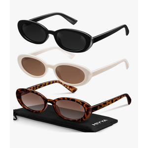 miyya Old Money Polarized Oval Sunglasses – 2025 Edition, UV400 Protection, Feather-Light Fit & Trendy Colors (2 Pack)