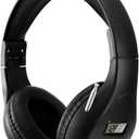 Portable Personal FM Radio Headphones with Best Reception, Wireless Headset FM Radio Ear Muffs for Walking, Jogging Powered by 2 AA Batteries(Not Included) -Black